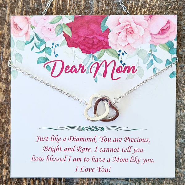 Silver Interlocking Heart Necklace - HNS Studio