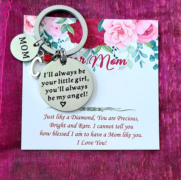 Always Be Your Little Girl Personalized Mom Keychain