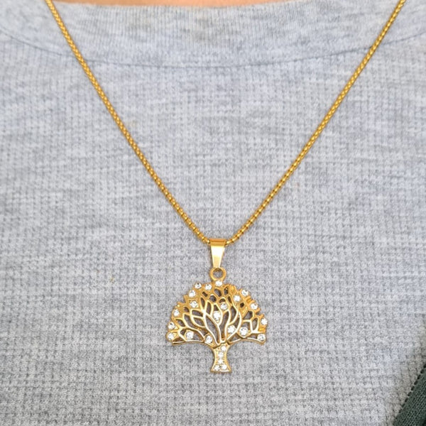 Tree of Life Pendant Necklace 24K Gold plated HNS Studio Canada