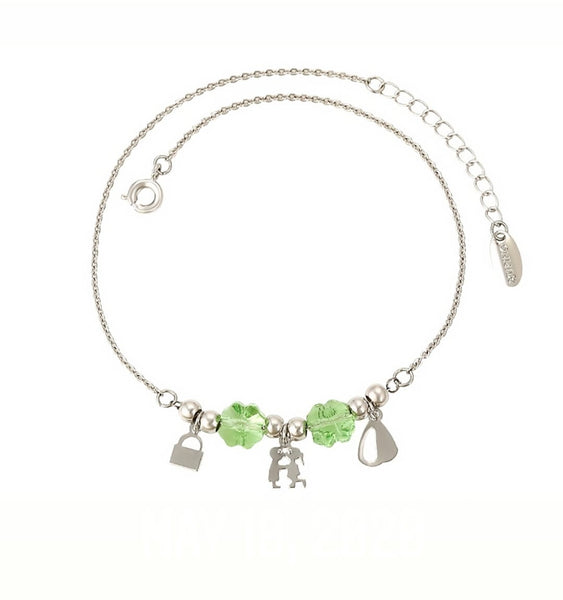 Green Four-Leaf Clover Anklet