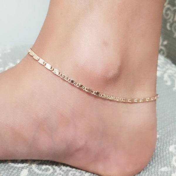 3mm Rose Gold Snail Chain Bracelet Anklet HNS Studio Canada