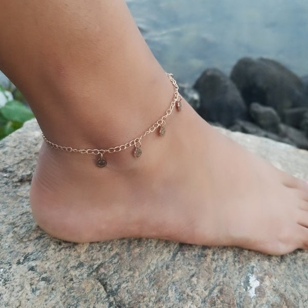 Smiley Charms Rose Gold Anklet HNs Studio Canada