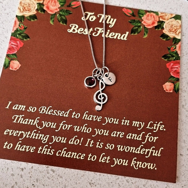 Personalized Music Note Necklace
