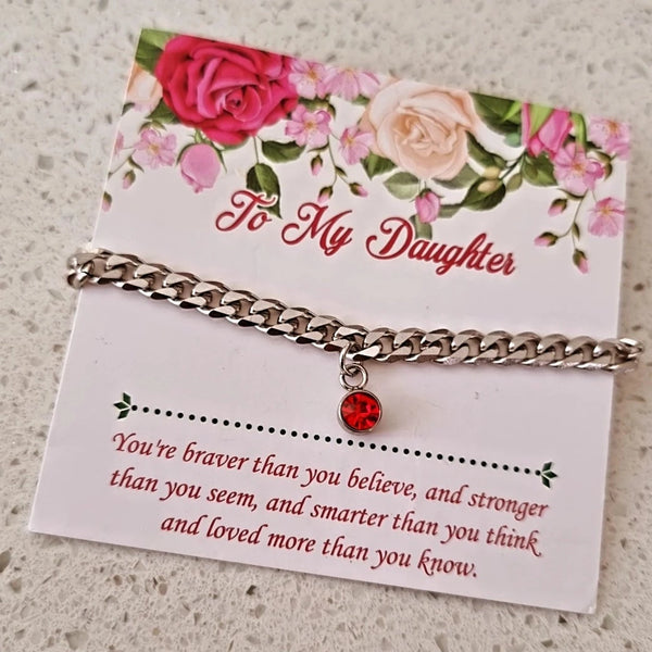 Silver Birthstone Anklet