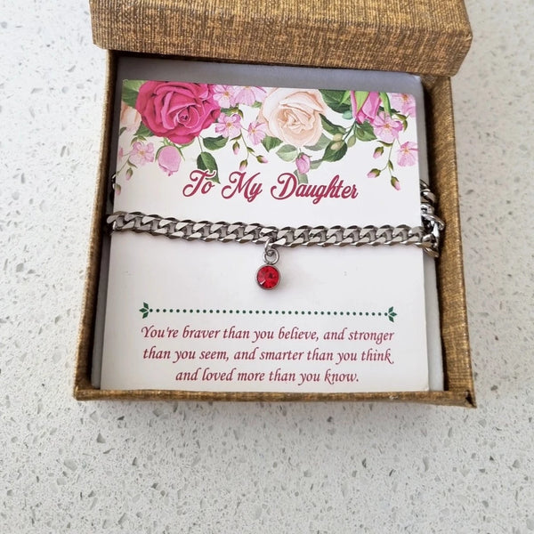 Silver Birthstone Anklet