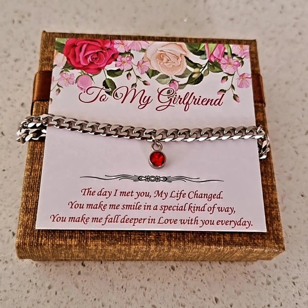 Silver Birthstone Anklet