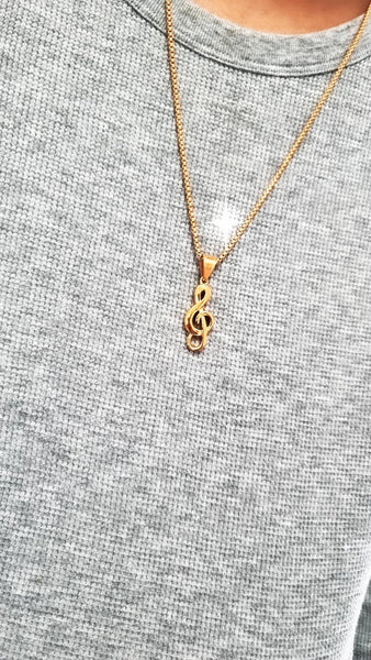 G Clef Music Note Necklace