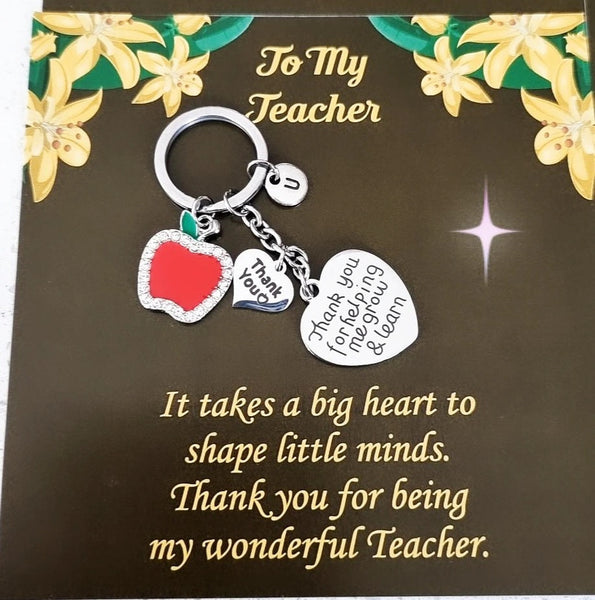 Thank you for Helping Me Grow Teacher's Keychain HNS Studio Canada
