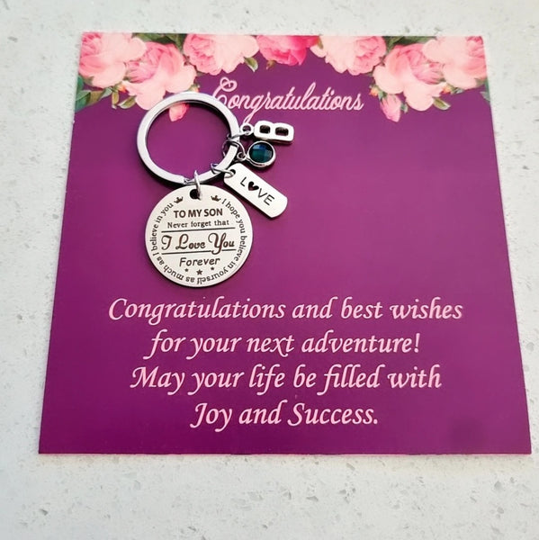 To My Son I Love You Forever Keychain Personalized HNs Studio Canada
