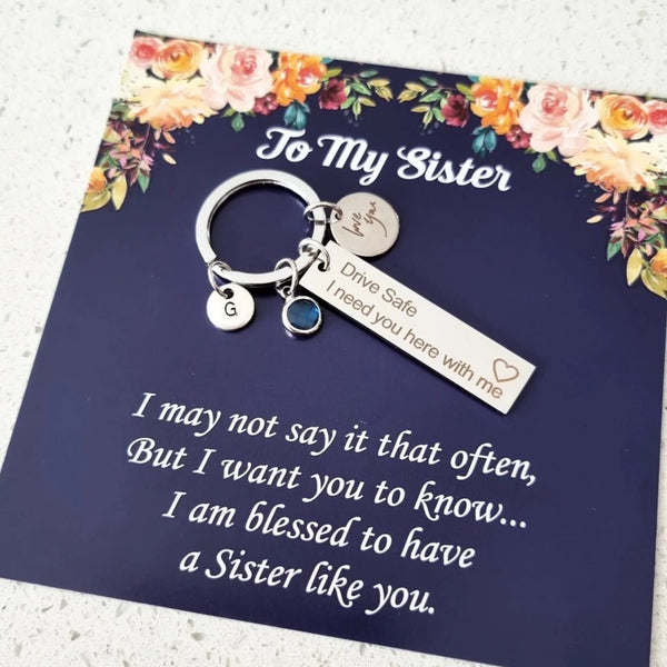 Personalized Drive Safe Keychain with love you charm HNS Studio Canada