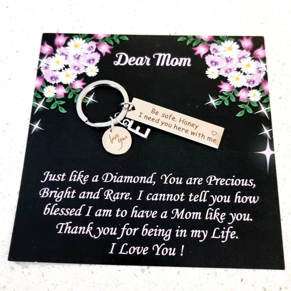 Be Safe Honey Keychain with love you charm-Personalized HNS Studio Canada