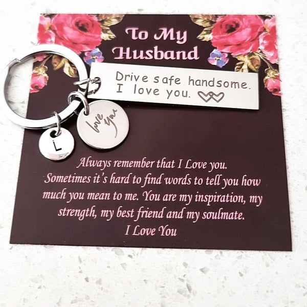 Drive Safe I Need You Here With Me Keychain-For Husband HNS Studio Canada