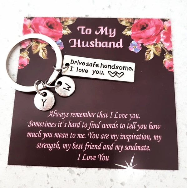 Drive Safe I Need You Here With Me Keychain-For Husband HNS Studio Canada