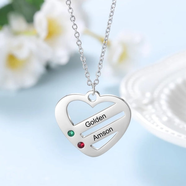 Personalized Mom Necklace with Names and Birthstones