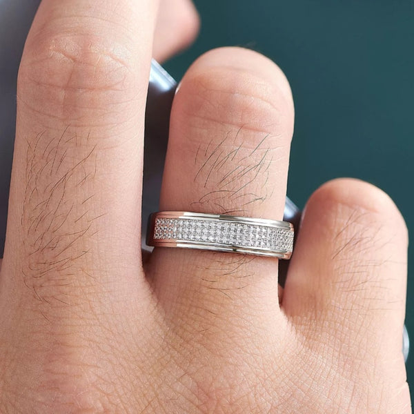 Men Promise Ring Band Sterling Silver HNS Studio Canada