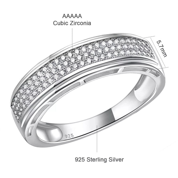 Men Promise Ring Band Sterling Silver HNS Studio Canada