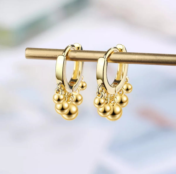 Silver Ball Hoop Earrings