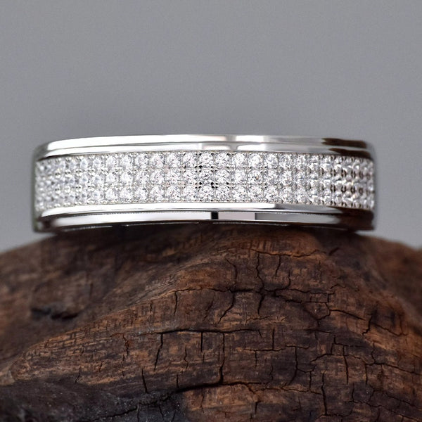 Men Promise Ring Band Sterling Silver HNS Studio Canada