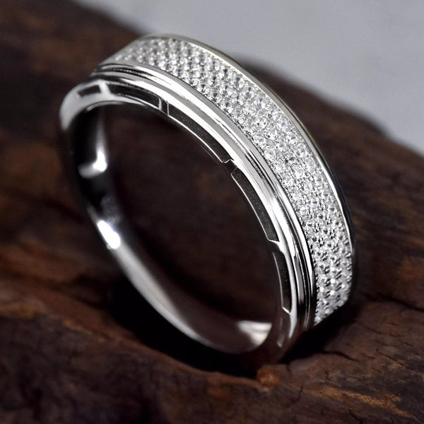 Men Promise Ring Band Sterling Silver HNS Studio Canada