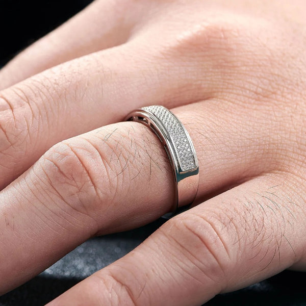 Men Promise Ring Band Sterling Silver HNS Studio Canada