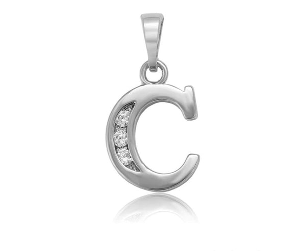 Sterling Silver Initial Pendant Necklace