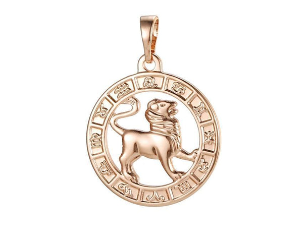Rose gold Zodiac necklace with Initial HNS Studio Canada