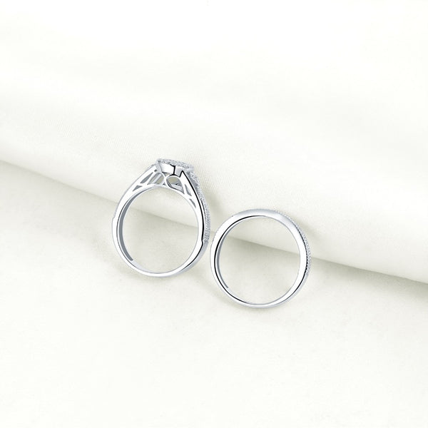 Pear Cut Sterling Silver Ring Set - HNS Studio
