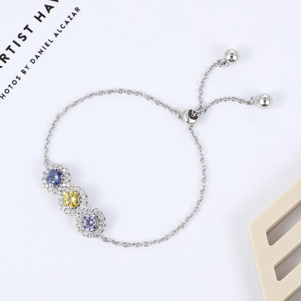 3 Birthstones Bracelet Sterling silver