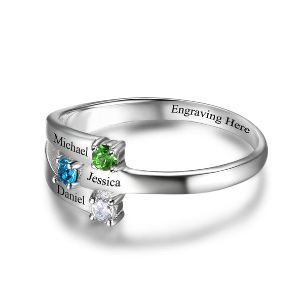925 Sterling Silver Personalized Family Ring - HNS Studio