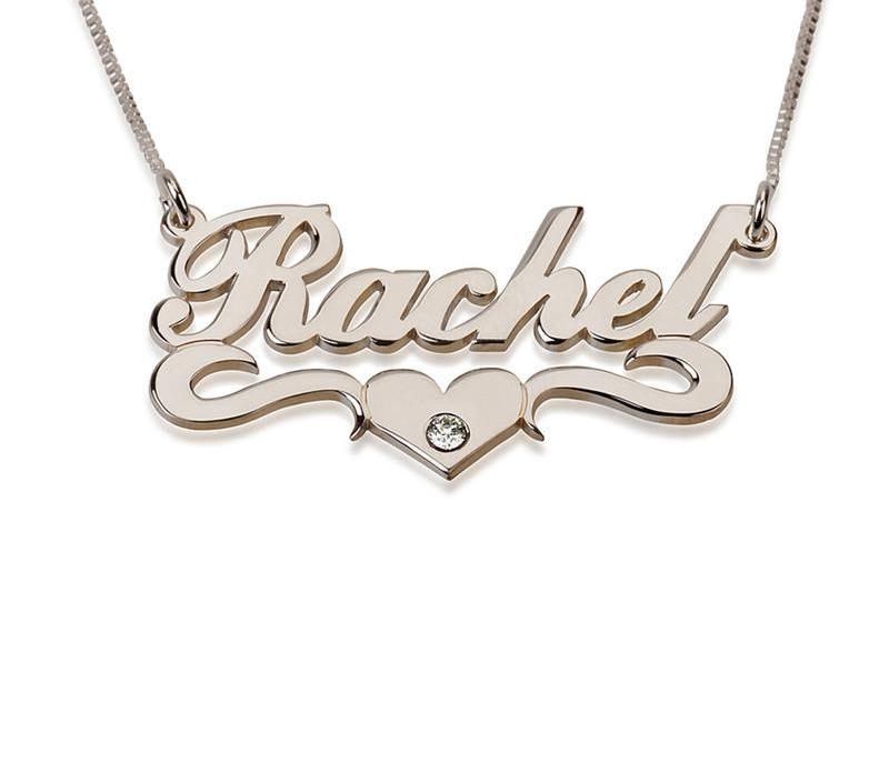 Personalized name necklace hot sale with birthstone