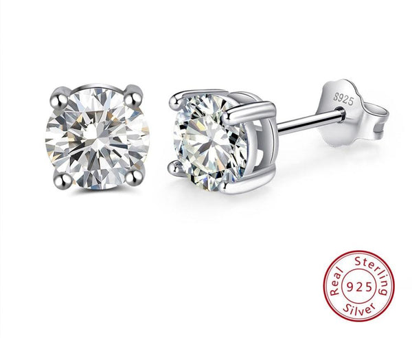 Sterling Silver Birthstone Stud Earrings - HNS Studio