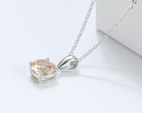 Sterling Silver Birthstone Pendant Necklace - HNS Studio