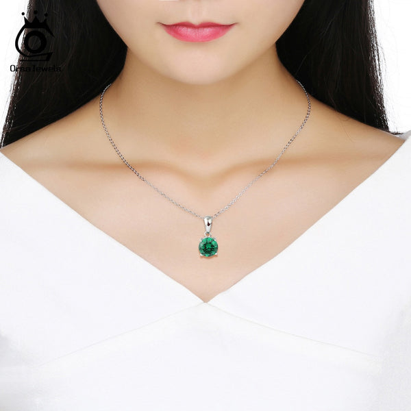 Sterling Silver Birthstone Pendant Necklace - HNS Studio