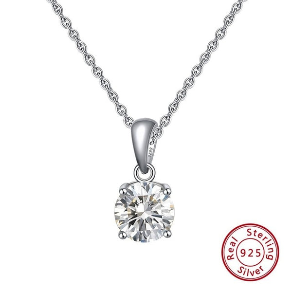 Sterling Silver Birthstone Pendant Necklace - HNS Studio