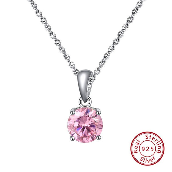 Sterling Silver Birthstone Pendant Necklace - HNS Studio