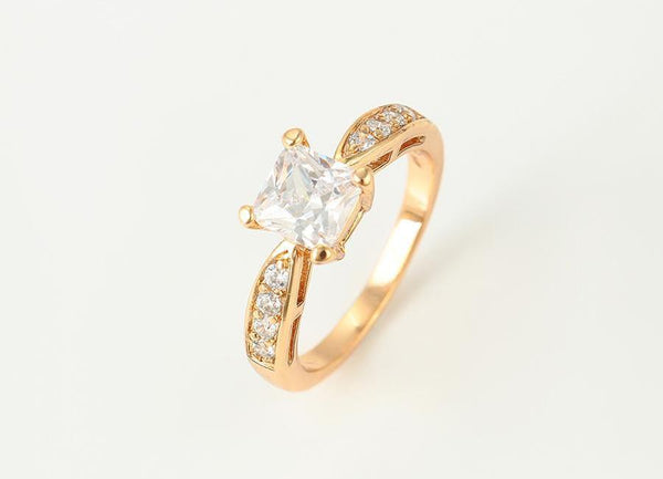 Gold  Wedding Engagement Ring and Band set Size 10 - HNS Studio