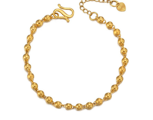 24k Shiny Gold Plated Ball Bracelet HNS Studio Canada 