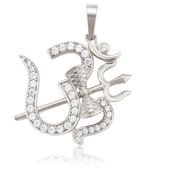 Lord Shiva OM Pendant Necklace-Silver