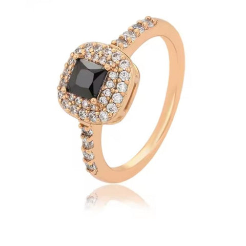 Black stone gold ring