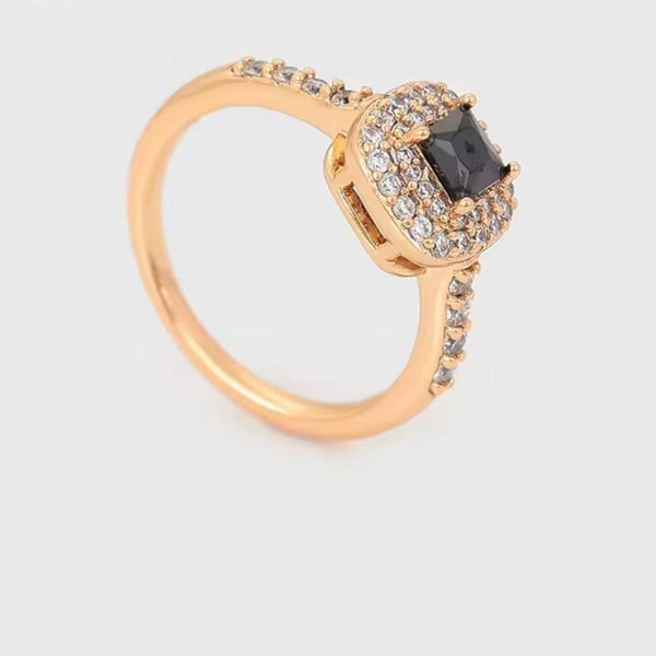 Black stone gold ring