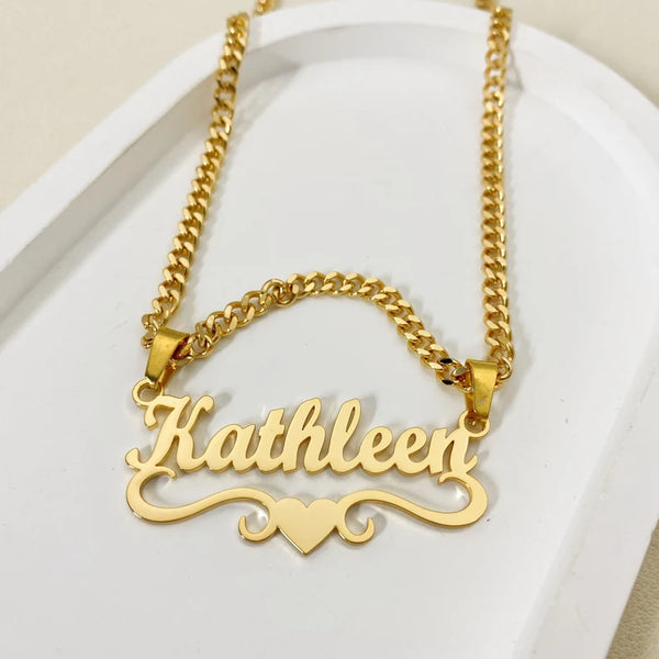 Heart Pendant Name Necklace