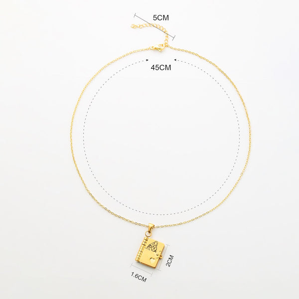 Custom Book Necklace – Personalized Mini Book Pendant Gift for Granddaughter