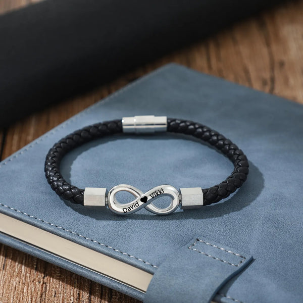 To My Man – Infinity “Love You Forever” Personalized Name Bracelet for Him