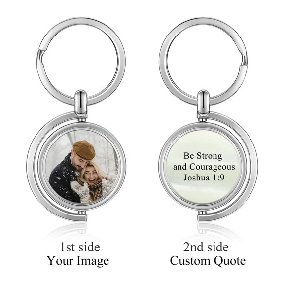 Custom Photo Family Keychain- Double Side