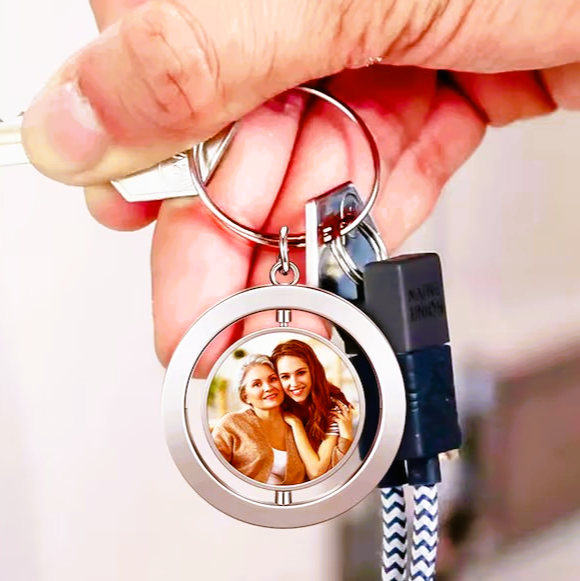 Custom Photo Family Keychain- Double Side