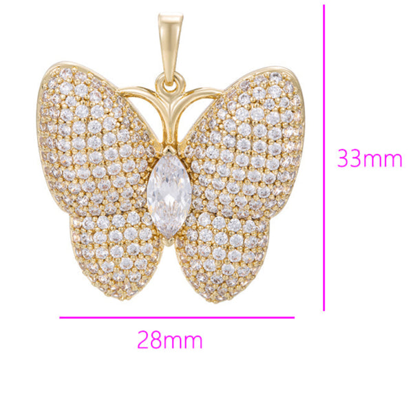 Elegant Gold-Plated Butterfly Pendant Necklace – A Touch of Grace