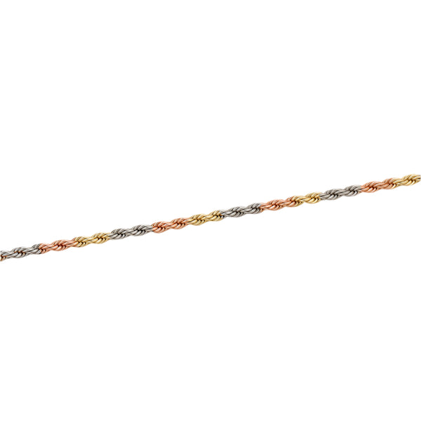 Gold Filled Rope Anklet - Tri Gold | Elegant & Durable Jewelry