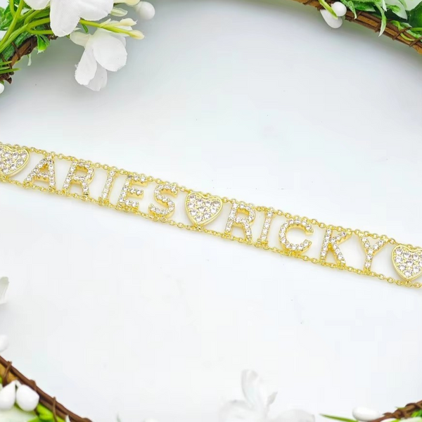 Custom Two Names Necklace with CZ Stones – Personalized Elegance