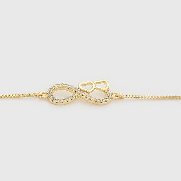 Gold Heart and Infinity Symbol Bracelet HNS Studio Canada
