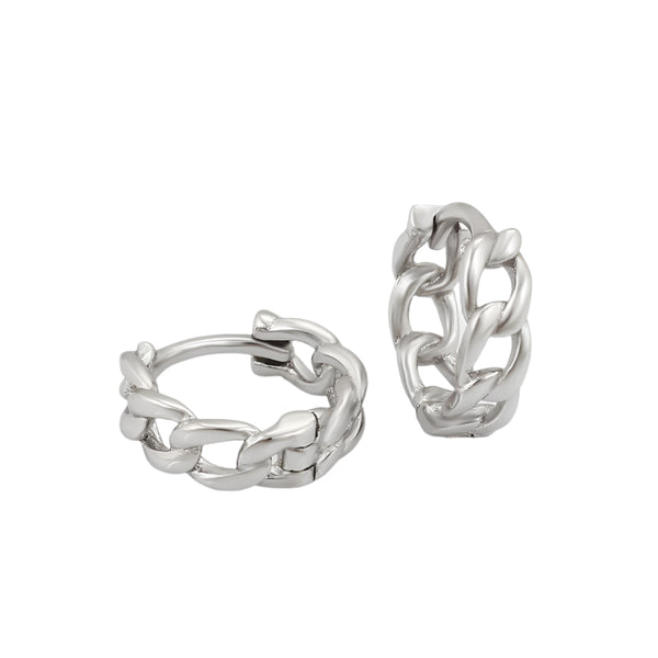 Curb Huggie Hoop Earrings HNS Studio